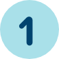 light blue circle with number 1